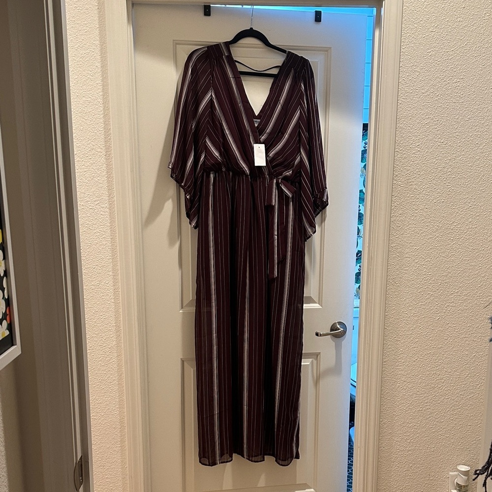 Bailey Blue Burgundy Striped Maxi Dress